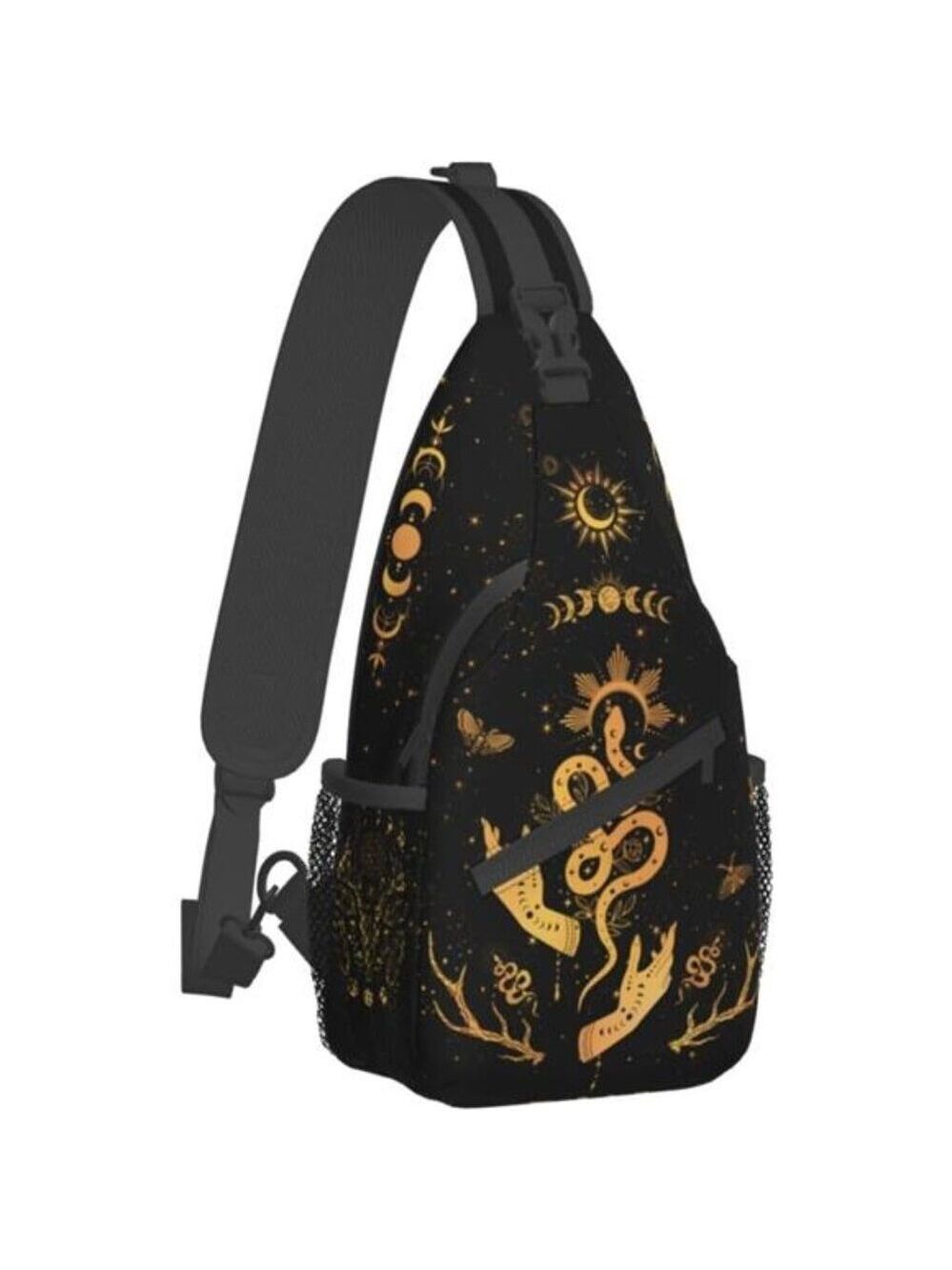 Witchy crossbody bag moon moth mushroom sling bag womens gothic travel purse